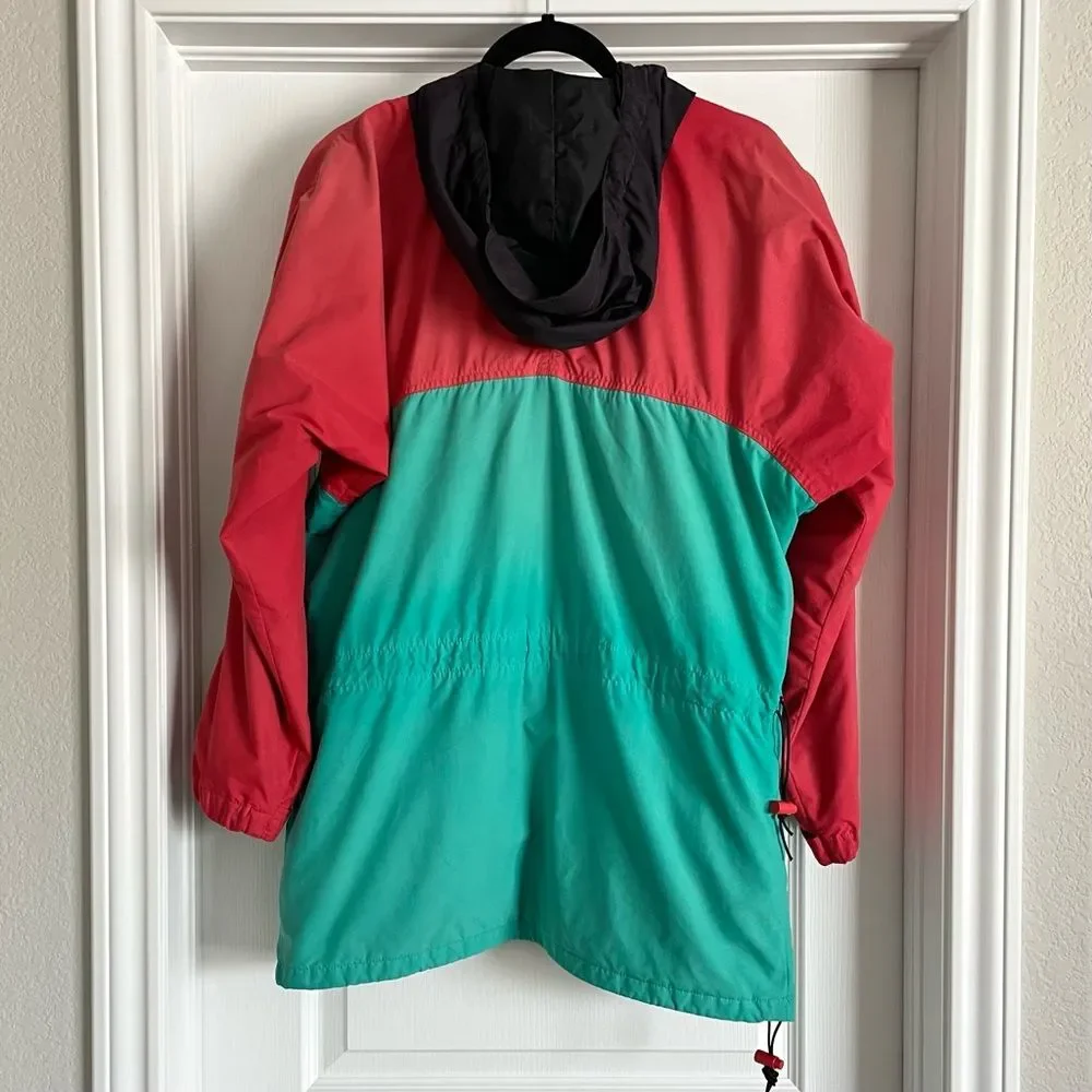 VTG Windy Pass Jacket Red Green Black North Face Anorak Pullover 80s